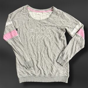 Dog Mom Gray and Pink Women's Sweater